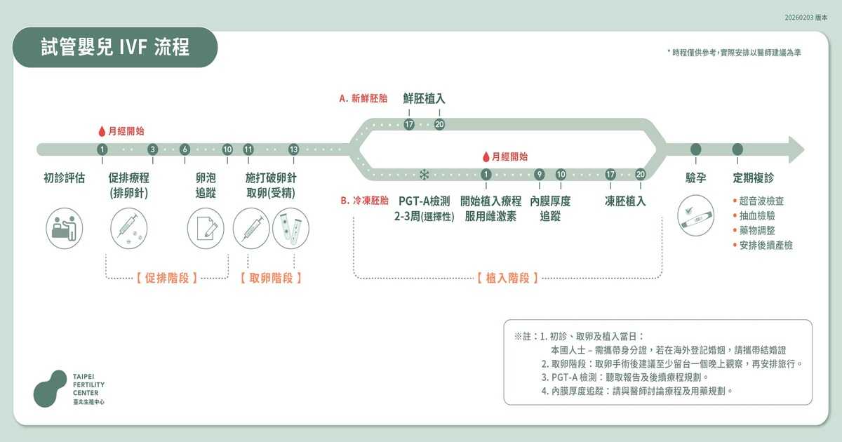 試管嬰兒IVF流程圖