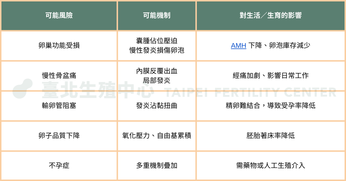 巧克力囊腫風險
